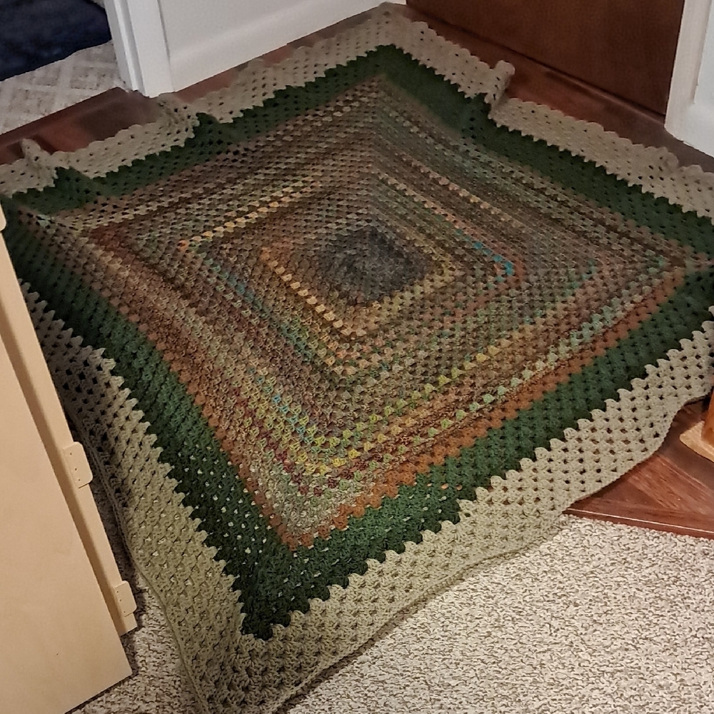 Crochet-Style Green Multi-Color Men’s Shawl Coat - Picture 6 of 9